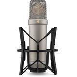 Rode NT1 (Silver)5th Generation Hybrid Studio Condenser Microphone Bundle with Desk/mic Stand Reflection Filter and Reflection Filter/tripod Micstand