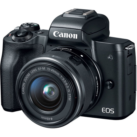 Canon EOS M50 Mirrorless Digital Camera with 15-45mm Lens (Black)