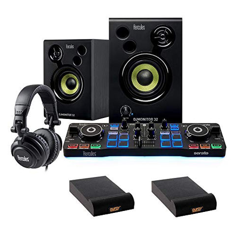 Hercules DJ Starter Kit with (2) IP-S Isolation Pad (Small, Single) Bundle