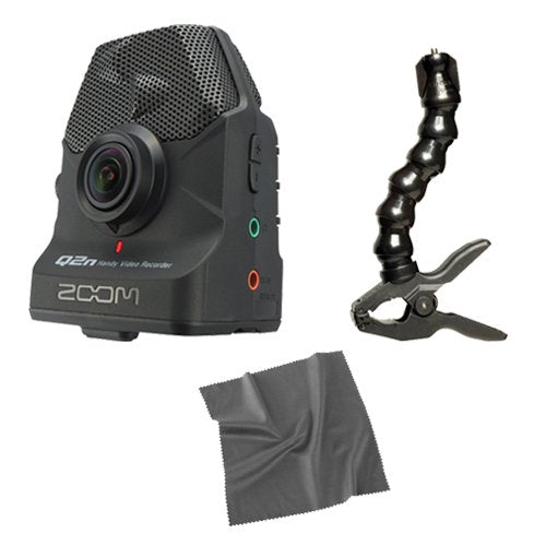 Zoom Q2n Handy Video Recorder with Musician's Gear Mount and Cleaning Cloth