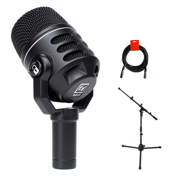 Electro-Voice ND46 Dynamic Supercardioid Instrument Microphone Bundle with Short Tripod Mic Stand & XLR Cable