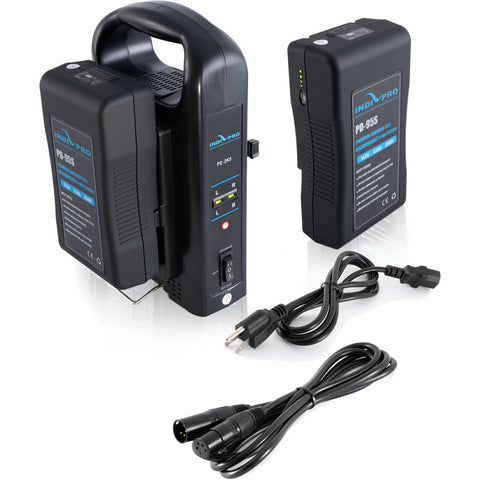 IndiPRO Tools Two 95Wh Li-Ion Batteries and Dual Charger Kit (V-Mount)