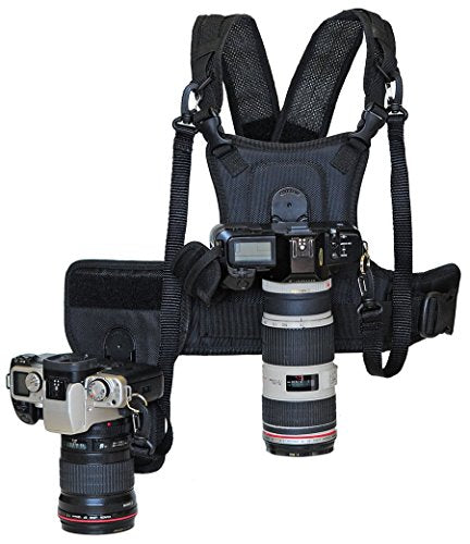Cotton Carrier Camera Vest for All Camera Types with Side Holster (Black)