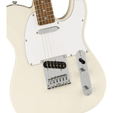 Squier by Fender Affinity Series Telecaster, Indian Laurel fingerboard (Olympic White) Bundle with Fender 10ft Cable (Straight/Straight), Guitar 12-Pack Picks, and 2" Guitar Straps