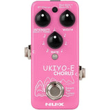 NUX UKIYO-E Mini Chorus Guitar Effects Pedal Bundle with Kopul 10' Instrument Cable, Strukture S6P48 6" Patch Cable Right Angle, and Fender 12-Pack Picks