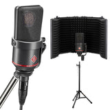Neumann TLM 170 R Large-Diaphragm Multipattern Condenser Microphone (Black) Bundle with Auray RF-5P-B Reflection Filter and Reflection Filter Tripod Mic Stand