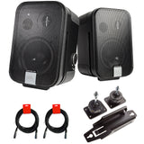 JBL Control 2P Compact 5.25" 2-Way Powered Monitor, Master and Extension Speakers (Pair) Bundle with JBL MTC-2P Mounting Kit and 2x XLR-XLR Cable