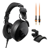 Rode NTH-100 Professional Closed-Back Over-Ear Headphones Bundle with Rode NTH-Cable (Orange, 3.9') and Auray Headphones Holder