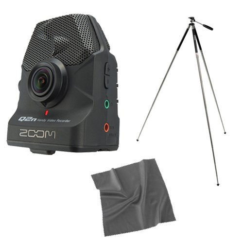 Zoom Q2n Handy Video Recorder with Travel Tripod and Cleaning Cloth