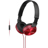 Heil Sound The Fin Dynamic Chrome Vocal Microphone (Red LEDs) with Sony MDR-ZX310AP ZX Series Stereo Headset (Red)