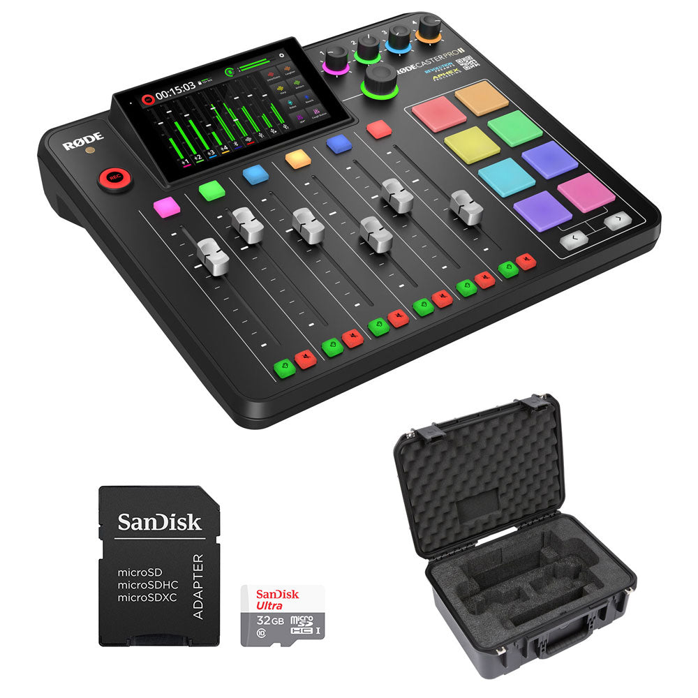 Rode Rodecaster Pro II Podcast Production Console with Boom Arm - Bundle