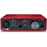 Mackie CR3-X Series 3" Studio Monitors (Pair) with Focusrite Scarlett Solo Audio Interface (3rd Gen) & 3.3' Unbalanced Cable Bundle