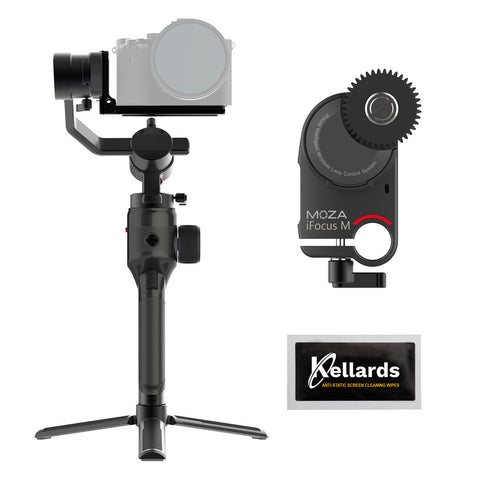 Moza AirCross 2 3-Axis Handheld Gimbal Stabilizer with Moza iFocus-M Lens Motor & Kellards Cleaning Wipes Bundle