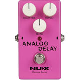 NUX Analog Delay Guitar Effect Pedal Bundle with Kopul 10' Instrument Cable, Strukture S6P48 6" Patch Cable Right Angle, and Fender 12-Pack Picks