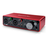 Focusrite Scarlett 2i2 USB Audio Interface (3rd Gen) Bundle with Mackie CR3-X Monitors (Pair) & Phone to Phone Cable