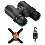 Nikon 7548 8x42 Monarch 7 ATB Binocular (Black) with Nikon Retractable Rangefinder Tether & Binocular Harness Bundle