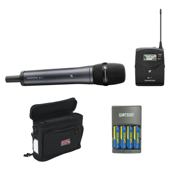 Sennheiser ew 135P G4 Camera-Mount Wireless Microphone System with 835 Handheld Mic G, Mobile Pack & 4-hour Rapid Charger Kit