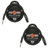 Pig Hog PX-TMXF3 1/4" TRS to XLR Adaptor Cable, 3 Feet (2-Pack)