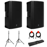 Mackie Thump15A - 1300W 15" Powered Loudspeaker (Pair) with Auray Stand Bag, 2x SS-4420 Stand and (2) XLR-XLR Cable