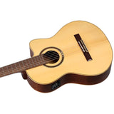 Ortega Guitars 6 String Performer Series Solid Top Slim Neck Acoustic-Electric Nylon Classical Guitar w/Bag, Right (RCE138SN)
