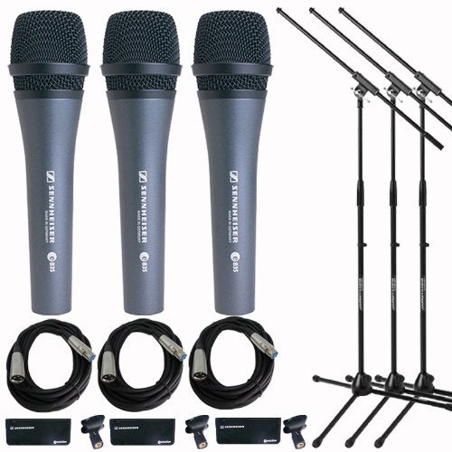 Sennheiser E 835 Dynamic Vocal Mic 3 Pack+Cable