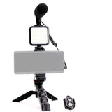 Savage Mobile Vlogging Kit with Microphone, LED Light, Phone Holder and Handheld/Tabletop Adaptable Stand for Vloggers and Youtubers