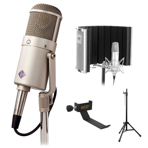 Neumann U 47 fet Collector's Edition Condenser Microphone with Reflection Filter & Microphone Stand Bundle