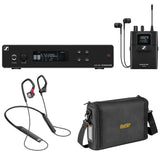 Sennheiser XSW IEM SET Stereo In-Ear Wireless Monitoring System A: 476 to 500 MHz (509146) Bundle with Sennheiser IE 100 PRO In-Ear Monitoring Headphones and Auray Carrying Bag