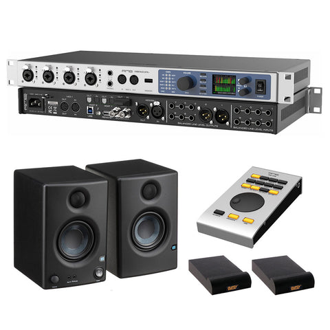 RME Fireface UFX+ Audio Interface with PreSonus Eris E3.5 3.5" Nearfield Monitor (Pair), RME ARC Remote Control & 2x Isolation Pads Bundle