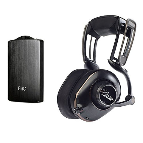 Blue Mix-Fi Powered High-Fidelity Headphones with Built-In Amplifier and FiiO A3 Portable Headphone Amplifier