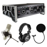 Tascam Trackpack 2x2 Recording Package with Pop Filter Bundle