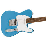 Squier Sonic Telecaster Electric Guitar, with 2-Year Warranty, California Blue, Laurel Fingerboard Bundle with Fender Logo Guitar Strap Black, Fender 12-Pack Celluloid Picks, and Straight/Angle Instrument Cable