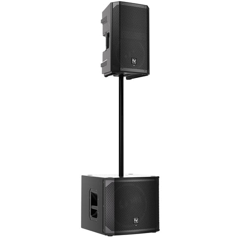 Electro-Voice ELX200-12SP 12" 1200w Powered Subwoofer Bundle with Electro-Voice ELX200-10P 10" Powered Speaker and Adjustable Subwoofer Attachment Shaft