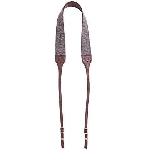 Cecilia Gallery Charcoal Baby Alpaca Wool Leather Strap for DSLR Cameras with Attached Lens, Brown