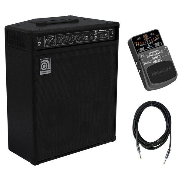 Ampeg BA-210V2 450W 2x10 Combo Bass Amplifier with TU300 Ultimate Guitar/Bass Tuner & C10W 10-Feet Instrument Cable, 6mm Woven Bundle