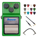 Ibanez TS9 TAMURA-MOD Tube Screamer (TS9TM) Bundle with Fender 12-Pack Celluloid Guitar Picks, Kopul Phone to Phone (1/4") Cable and Hosa 6" Pro Phone to Phone (1/4") Coupler