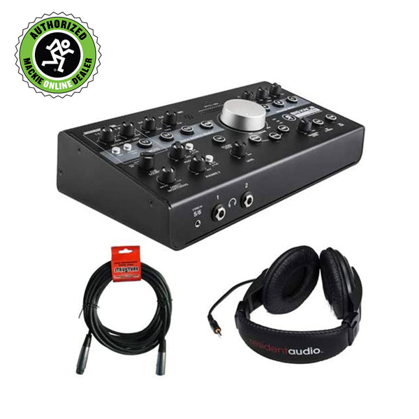 Mackie Big Knob Studio Plus Monitor Controller and Interface with R100 Stereo Headphones and XLR-XLR Cable