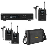 Sennheiser XSW IEM SET Stereo In-Ear Wireless Monitoring System A: 476 to 500 MHz (509146) Bundle with 2x Sennheiser XSW IEM EK Wireless Receiver (A: 476 to 500 MHz) and Auray Carrying Bag