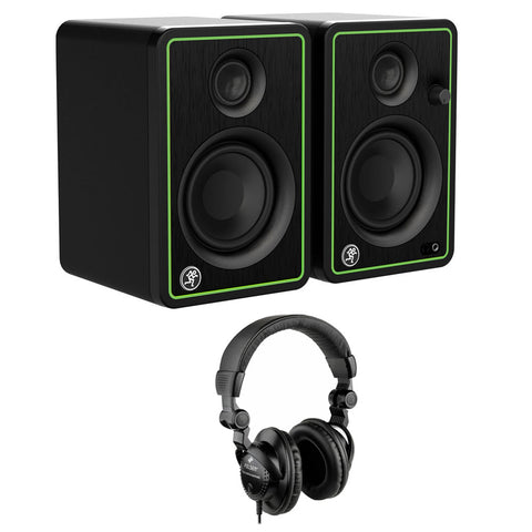 Mackie CR3-XBT Series 3" Bluetooth Studio Monitors (Pair) with Polsen HPC-A30 Studio Monitor Headphones Bundle