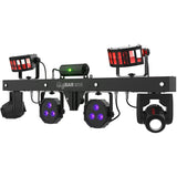 CHAUVET DJ GigBAR Move 5-in-1 Lighting System with Moving Heads, Pars, Derbys, Strobe, and Laser Effects Bundle with 32" Safety Cable and 24" Pro Lighting Safety Cable