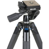 SLIK Sprint PRO III Travel Tripod w/SH-704E 3-Way Pan Head for Mirrorless/DSLR Sony Nikon Canon Fuji Cameras and More - Black (611-887)