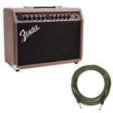 Fender Acoustasonic 40 120V Amplifier for Acoustic-Electric Guitar with Fender Joe Strummer Instrument Cable (13ft) Straight/Straight, Drab Green