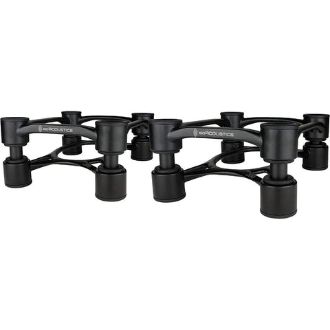 IsoAcoustics Aperta Series Isolation Speaker Stands with Tilt Adjustment: Aperta200 (7.8" x 10") Black Pair