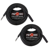 Pig Hog PHX14-25 1/4" TRSF to 1/4" TRSM Headphone Extension Cable, 25 Feet (2-Pack)
