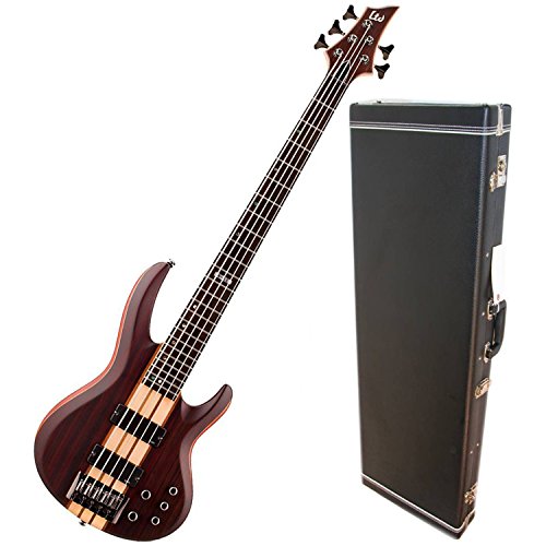 ESP LTD B-5 Ebony Natural Satin Electric Bass w/ Hardshell Case
