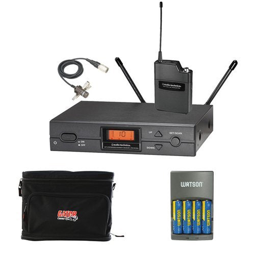 Audio-Technica ATW2129b Wireless Lavalier Microphone System w/ Case & Batteries