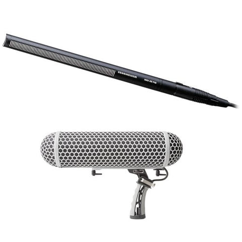 Sennheiser MKH 416-P48 Short Shotgun Mic and Marantz Professional Blimp-Style Microphone Windscreen & Shock Mount