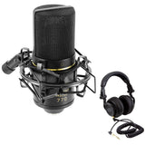 MXL 770 Multipurpose Cardioid Condenser Microphone (Black) Bundle with MXL HX9 Over-Ear Studio Pro Headphone