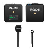 Rode Wireless GO Compact Digital Wireless Microphone System with Rode Interview GO Mic & 10-Pack Straps Bundle