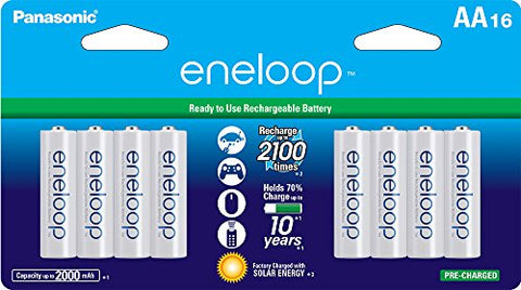 Panasonic Eneloop AA Rechargeable Ni-MH Batteries (2000mAh, Pack of 16)